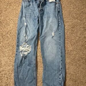 Abercrombie & Fitch Women's Light Blue Straight Leg Jeans